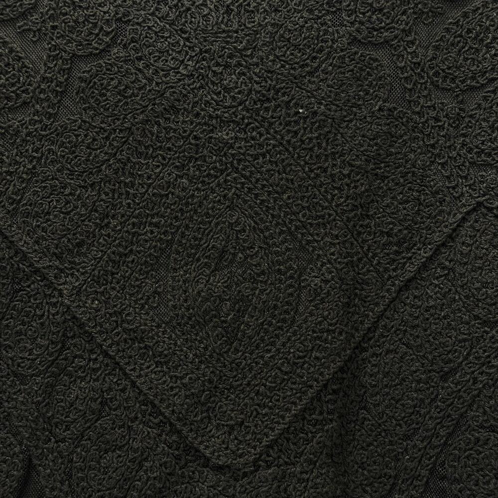 Ultra Pink Blouse Juniors Large Black Crochet Lace Long Sleeve Lined Party Top - Picture 7 of 12